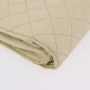 CHANEL Multi Case Matelasse Pouch Leather Ivory Gold CC Auth 199133-9