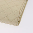 CHANEL Multi Case Matelasse Pouch Leather Ivory Gold CC Auth 199133-16