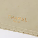CHANEL Multi Case Matelasse Pouch Leather Ivory Gold CC Auth 199133-18
