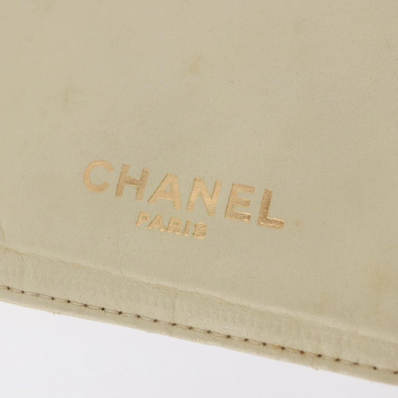 CHANEL Multi Case Matelasse Pouch Leather Ivory Gold CC Auth 199133