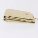 CHANEL Multi Case Matelasse Pouch Leather Ivory Gold CC Auth 199133-3