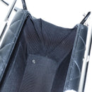 CHANEL Matelasse Hand Bag Lamb Skin 2way Black Silver CC Auth 199135SM-21
