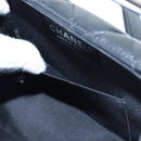 CHANEL Matelasse Hand Bag Lamb Skin 2way Black Silver CC Auth 199135SM-23