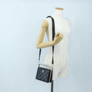 CHANEL Matelasse Hand Bag Lamb Skin 2way Black Silver CC Auth 199135SM-26