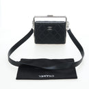 CHANEL Matelasse Hand Bag Lamb Skin 2way Black Silver CC Auth 199135SM-27