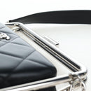 CHANEL Matelasse Hand Bag Lamb Skin 2way Black Silver CC Auth 199135SM-8