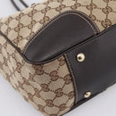 GUCCI GG Canvas Web Sherry Line Princi Tote Bag Beige Gold 163805 Auth 199136V-11