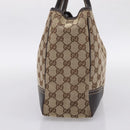 GUCCI GG Canvas Web Sherry Line Princi Tote Bag Beige Gold 163805 Auth 199136V-5