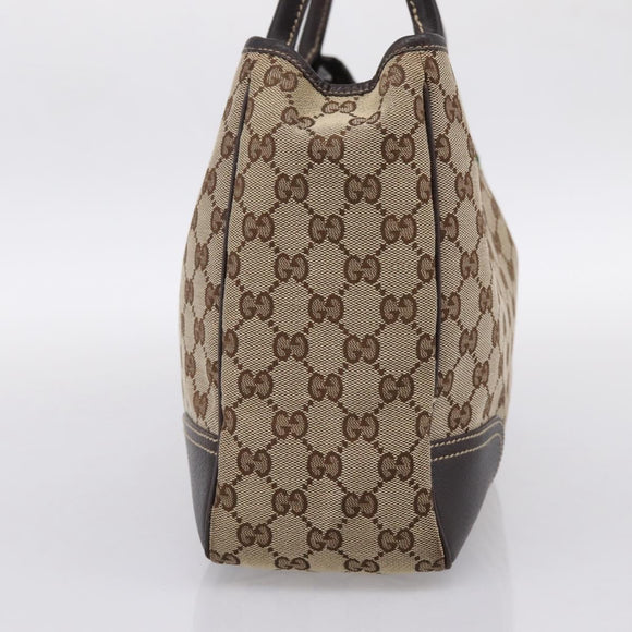 GUCCI GG Canvas Web Sherry Line Princi Tote Bag Beige Gold 163805 Auth 199136V