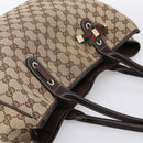 GUCCI GG Canvas Web Sherry Line Princi Tote Bag Beige Gold 163805 Auth 199136V-6