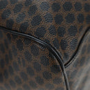 CELINE Macadam Canvas Boston Bag PVC Leather Black Gold Auth 199137V-8