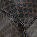 CELINE Macadam Canvas Boston Bag PVC Leather Black Gold Auth 199137V-16