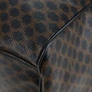 CELINE Macadam Canvas Boston Bag PVC Leather Black Gold Auth 199137V-17