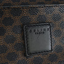 CELINE Macadam Canvas Boston Bag PVC Leather Black Gold Auth 199137V-19