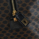 CELINE Macadam Canvas Boston Bag PVC Leather Black Gold Auth 199137V-9