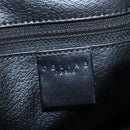 CELINE Macadam Canvas Boston Bag PVC Leather Black Gold Auth 199137V-20