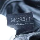 CELINE Macadam Canvas Boston Bag PVC Leather Black Gold Auth 199137V-11