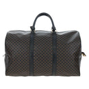 CELINE Macadam Canvas Boston Bag PVC Leather Black Gold Auth 199137V-2