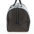 CELINE Macadam Canvas Boston Bag PVC Leather Black Gold Auth 199137V-3