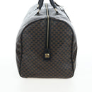 CELINE Macadam Canvas Boston Bag PVC Leather Black Gold Auth 199137V-4