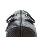 CELINE Macadam Canvas Boston Bag PVC Leather Black Gold Auth 199137V-6