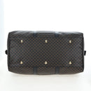 CELINE Macadam Canvas Boston Bag PVC Leather Black Gold Auth 199137V-5