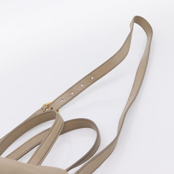 Miu Miu Tote Bag Leather 2way Beige Gold Auth 199139V