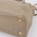 Miu Miu Tote Bag Leather 2way Beige Gold Auth 199139V-16