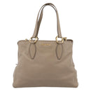Miu Miu Tote Bag Leather 2way Beige Gold Auth 199139V-13