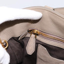 Miu Miu Tote Bag Leather 2way Beige Gold Auth 199139V-22