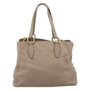 Miu Miu Tote Bag Leather 2way Beige Gold Auth 199139V-2