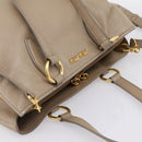 Miu Miu Tote Bag Leather 2way Beige Gold Auth 199139V-6