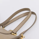 Miu Miu Tote Bag Leather 2way Beige Gold Auth 199139V-8