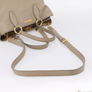 Miu Miu Tote Bag Leather 2way Beige Gold Auth 199139V-9