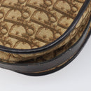 Christian Dior Trotter Canvas Shoulder Bag Beige Gold Auth 199140-17