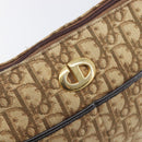Christian Dior Trotter Canvas Shoulder Bag Beige Gold Auth 199140-18