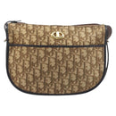Christian Dior Trotter Canvas Shoulder Bag Beige Gold Auth 199140-13