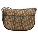 Christian Dior Trotter Canvas Shoulder Bag Beige Gold Auth 199140-2