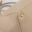 PRADA Hand Bag Vittero Dino Leather 2way Beige Gold Auth 199142V-16