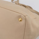 PRADA Hand Bag Vittero Dino Leather 2way Beige Gold Auth 199142V-17