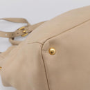 PRADA Hand Bag Vittero Dino Leather 2way Beige Gold Auth 199142V-18