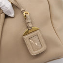 PRADA Hand Bag Vittero Dino Leather 2way Beige Gold Auth 199142V-19