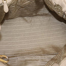 PRADA Hand Bag Vittero Dino Leather 2way Beige Gold Auth 199142V-11