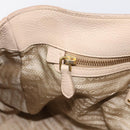 PRADA Hand Bag Vittero Dino Leather 2way Beige Gold Auth 199142V-24