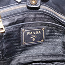 PRADA Gathered Hand Bag Nylon 2way Black Gold Auth 199147V-21