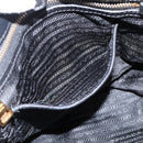 PRADA Gathered Hand Bag Nylon 2way Black Gold Auth 199147V-24