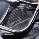 PRADA Gathered Hand Bag Nylon 2way Black Gold Auth 199147V-26