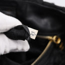 PRADA Gathered Hand Bag Nylon 2way Black Gold Auth 199147V-11