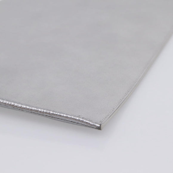 CELINE iPad Case Leather Silver Auth 199148