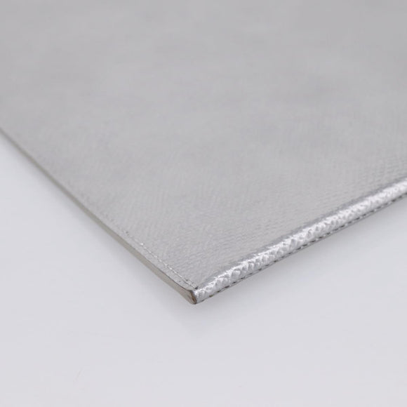 CELINE iPad Case Leather Silver Auth 199148